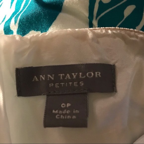 Ann Taylor Petites Lined Halter A Line Dress, Size: 0P, Color: Turquoise & White - Picture 7 of 10